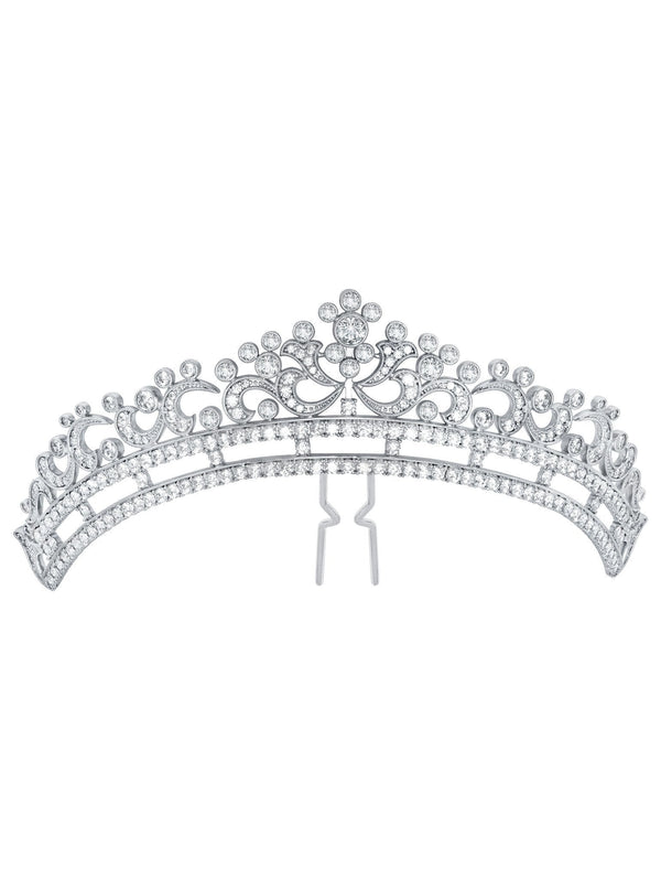 Andrew Prince by Crislu Crystal Scroll Crescent Hair Pin - CRISLU