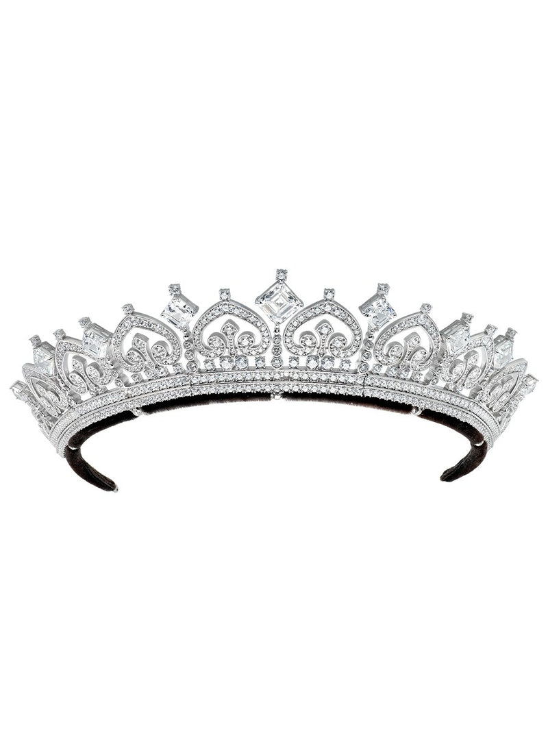 Andrew Prince by Crislu Palmette and Asscher Cut Tiara - CRISLU