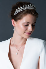 Andrew Prince by Crislu Pear and Round Cut Tiara - CRISLU