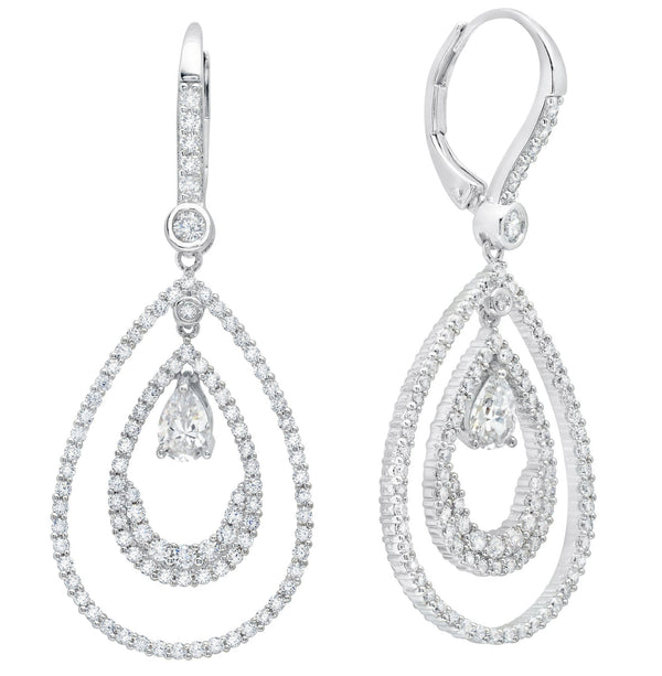 Andrew Prince by Crislu Pear Shape Double Loop Drop Earrings - CRISLU