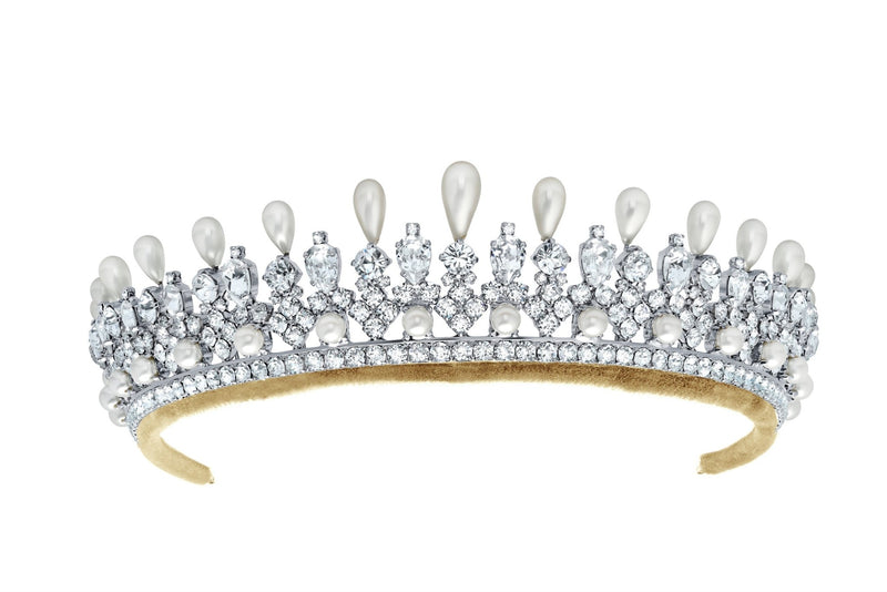 Andrew Prince by Crislu Pearl and Crystal Pear Tiara - CRISLU