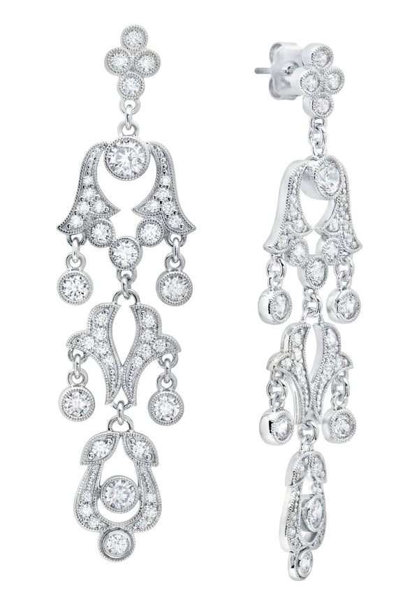 Andrew Prince by Crislu Tapered Scroll Drop Earrings - CRISLU