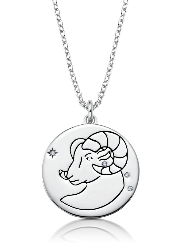 Aries - Zodiac Necklace Finished in Pure Platinum - CRISLU