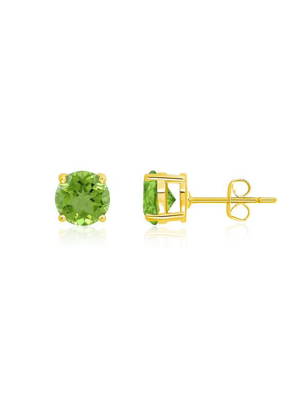 August Birthstone Stud Earrings 18kt Yellow Gold Finish - CRISLU