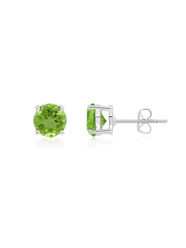 August Birthstone Stud Earrings in Platinum Finish - CRISLU