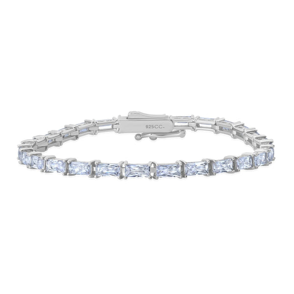 Buy Baguette Cut Diamond Tennis Bracelet on 14K Gold, Dainty Wedding  Anniversary Gift, Luxury Fine Bridal Jewelry, Minimalist 21st Birthday Gift  Online in India - Etsy