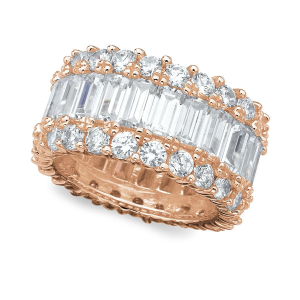 Baguette Eternity Band Finished in 18kt Rose Gold - CRISLU