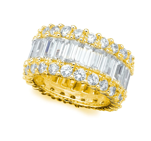 Baguette Eternity Band Finished in 18kt Yellow Gold - CRISLU