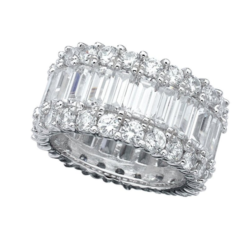 Round And Baguette Diamond Cut Half Eternity Ring In Rose Gold - Flawless  Fine Jewellery London