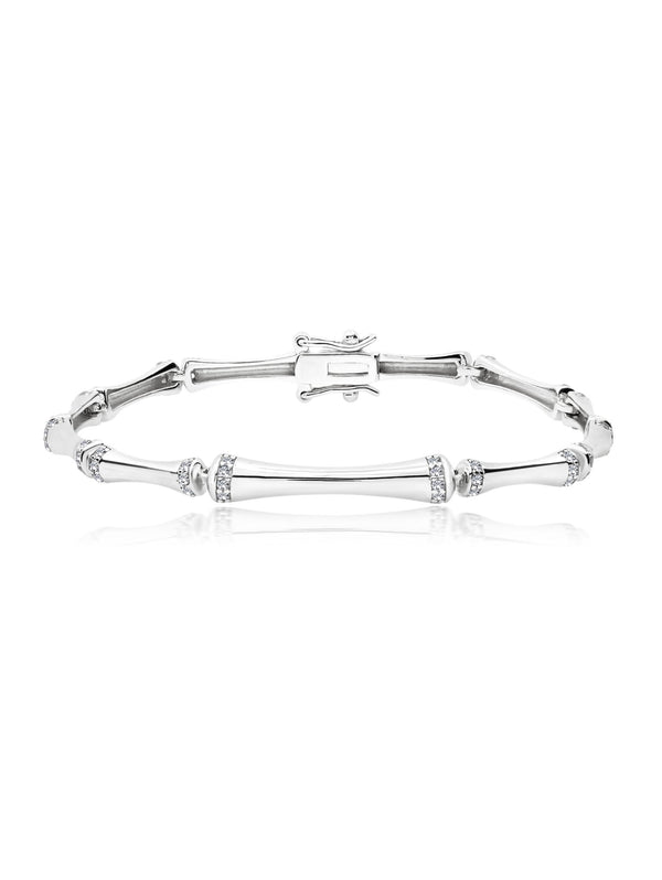 Bamboo Bracelet Finished in Pure Platinum - CRISLU