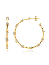 Bamboo Hoop Earrings Finished in 18kt Yellow Gold - CRISLU