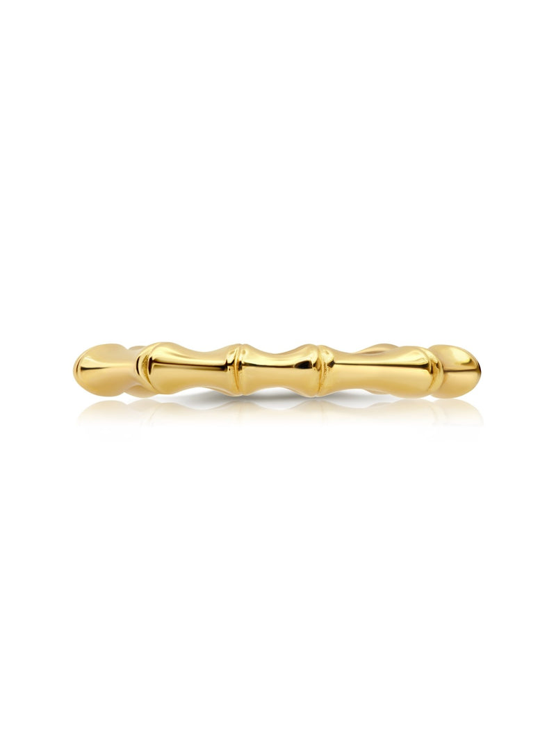 Bamboo Metal Band Finished in 18kt Yellow Gold - CRISLU