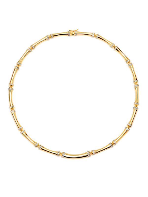 Bamboo Necklace Finished in 18kt Yellow Gold - CRISLU
