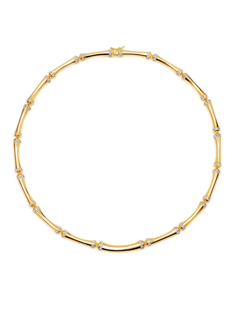 Bamboo Necklace Finished in 18kt Yellow Gold - CRISLU