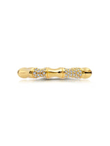 Bamboo Pave Band Finished in 18kt Yellow Gold - CRISLU