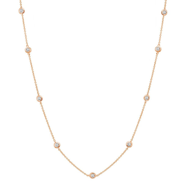 Bezel 16" Necklace Finished in 18kt Rose Gold - 4mm - CRISLU