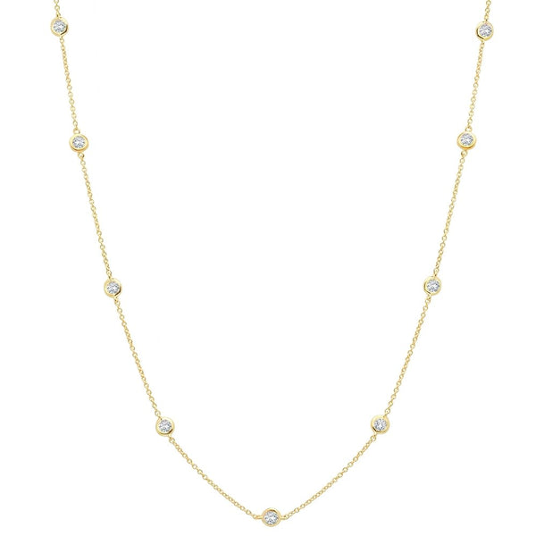 Bezel 16" Necklace Finished in 18kt Yellow Gold -4mm - CRISLU