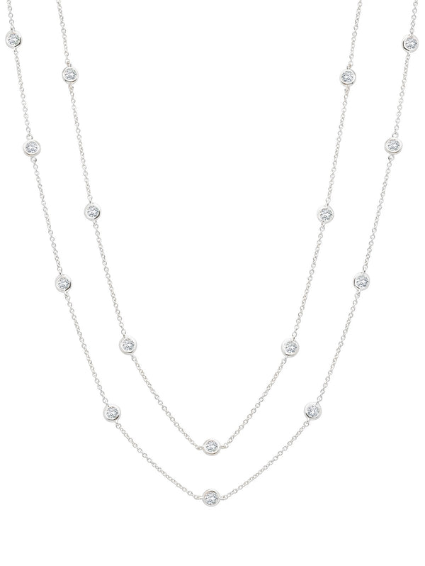 Bezel 20" or 24" Necklace Finished in Pure Platinum -4mm - CRISLU