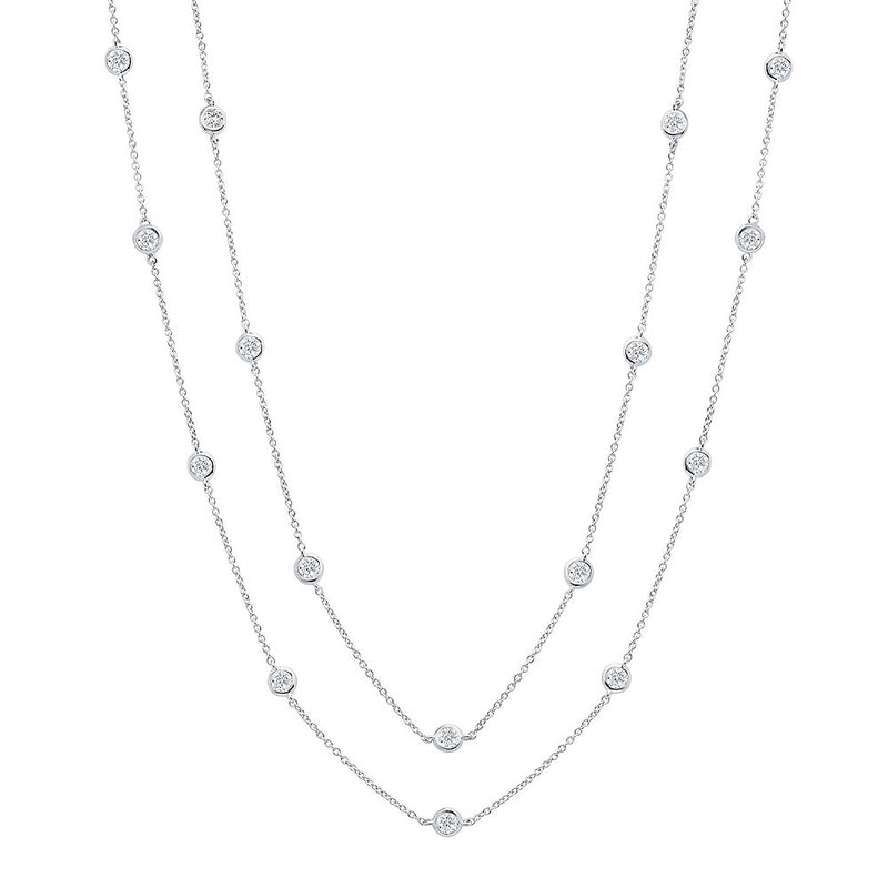 Bezel 36" Necklace Finished in Pure Platinum- 4mm - CRISLU