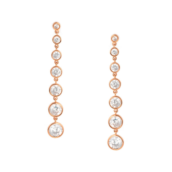 Bezel Set Drop Earrings Finished in 18kt Rose Gold - CRISLU