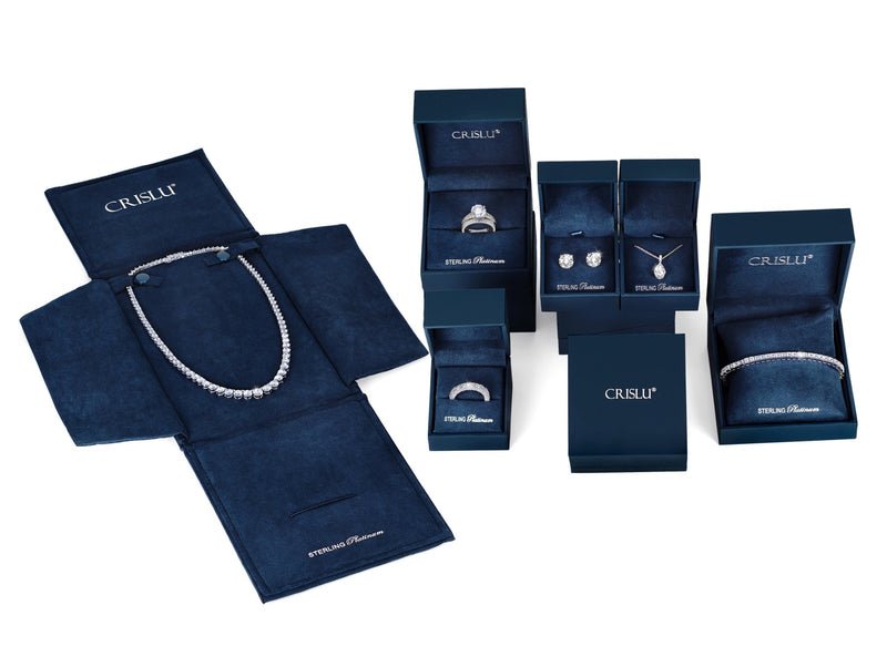 Bezel Set Drop Earrings Finished in Pure Platinum - CRISLU