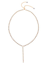 Bezel Y- Necklace Finished in 18kt Rose Gold - CRISLU