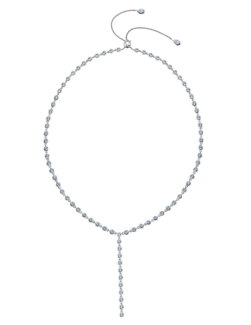 Bezel Y Necklace Finished in Pure Platinum CRISLU
