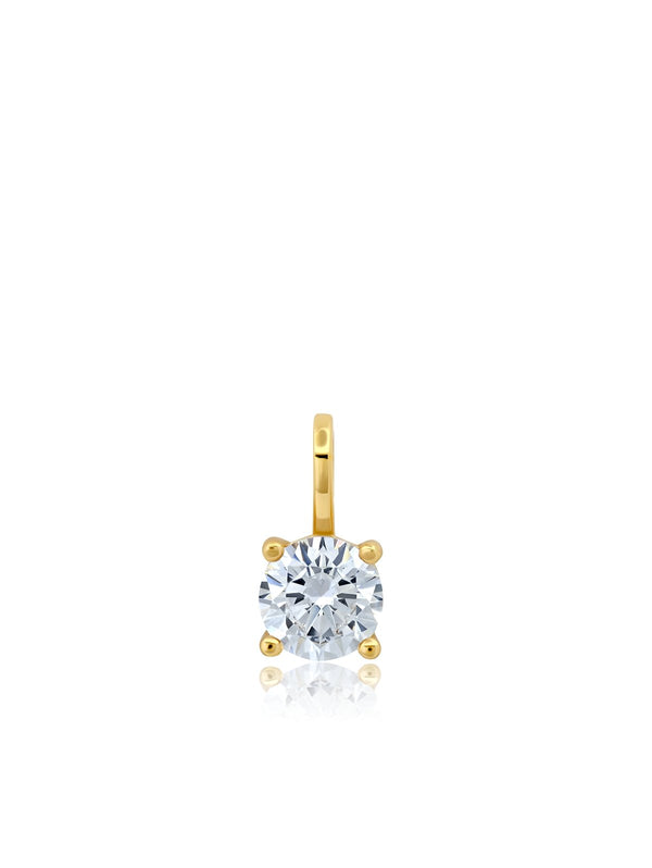 Birthstone Charm April Finished in 18kt Yellow Gold - CRISLU