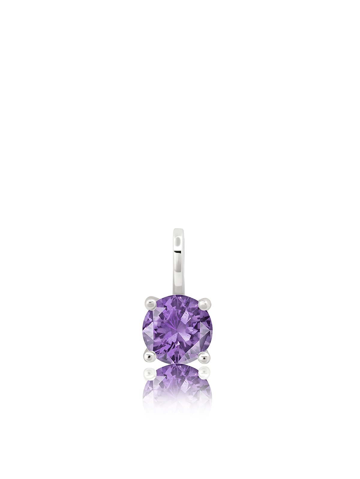 Birthstone Charm February Finished in Pure Platinum - CRISLU