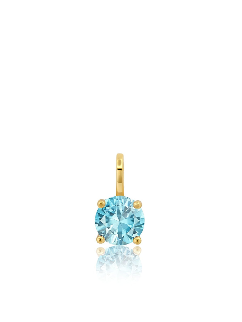 Birthstone Charm March Finished in 18kt Yellow Gold - CRISLU