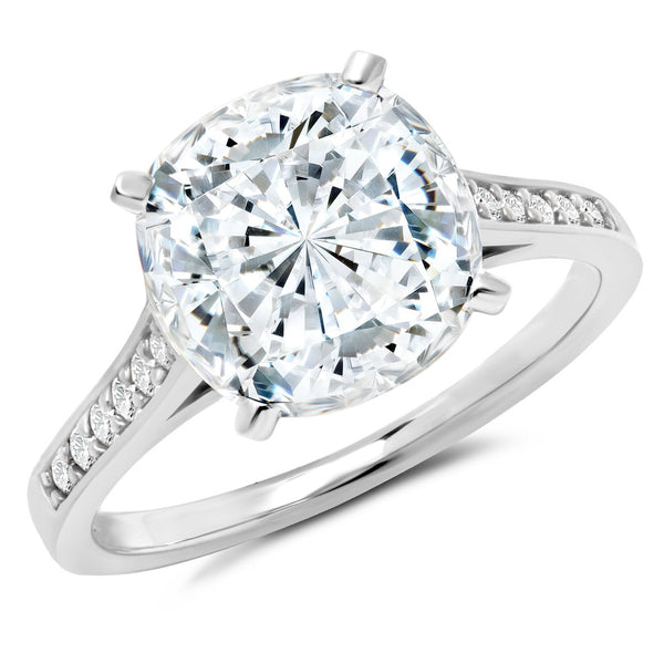 Bliss Cushion Cut Ring Finished in Pure Platinum CRISLU