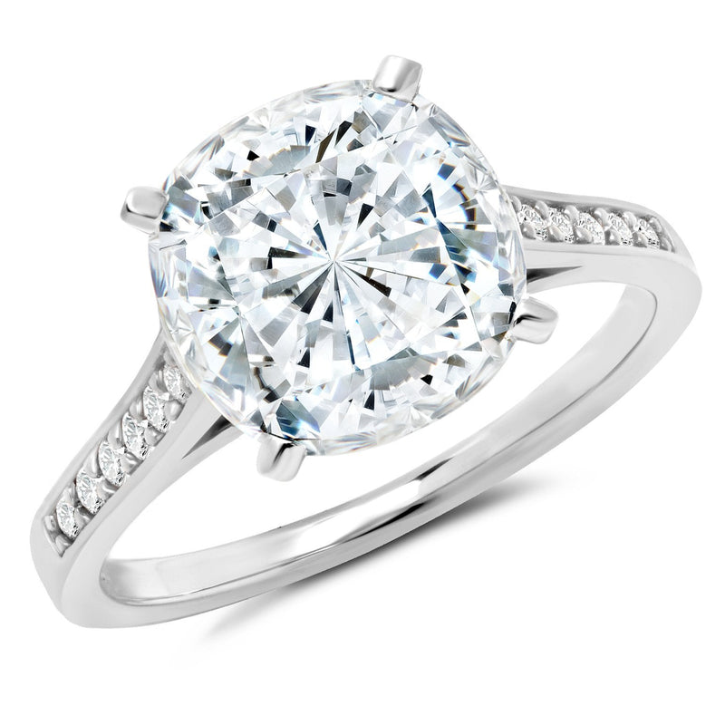 Bliss Cushion Cut Ring Finished in Pure Platinum - CRISLU