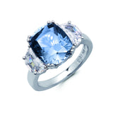 Blue Quartz Cocktail Ring Finished in Pure Platinum - CRISLU