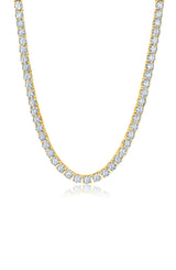 Brilliant Cut Tennis Necklace Finished in 18kt Yellow Gold 3mm - CRISLU