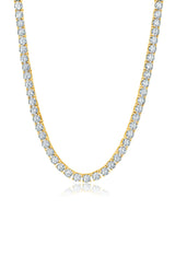 Brilliant Cut Tennis Necklace Finished in 18kt Yellow Gold 3mm - CRISLU