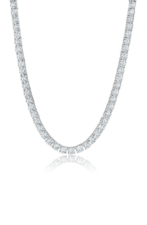 Brilliant Cut Tennis Necklace Finished in Pure Platinum 3mm - CRISLU