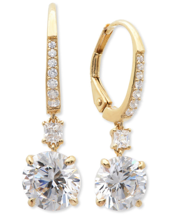 Brilliant Drop Earrings Finished in 18kt Yellow Gold - CRISLU