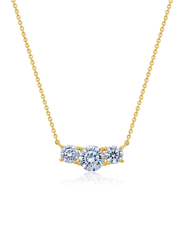 Brilliant Round 3 Stone Prong Set 16'' Extending Necklace - CRISLU