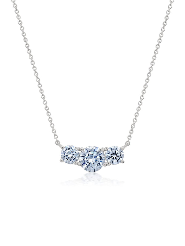 Brilliant Round 3 Stone Prong Set 16'' Extending Necklace - CRISLU