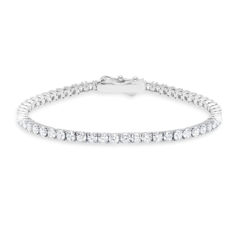 Brilliant Round Cut 3mm Tennis Anklet - CRISLU