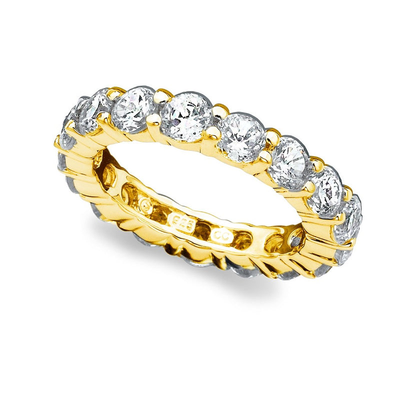 Brilliant Round Cut Eternity Band - 3.75 mm - Finished in 18kt Yellow Gold - CRISLU