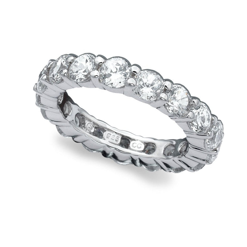 Brilliant Round Cut Eternity Band - 3.75 mm - Finished in Pure Platinum - CRISLU