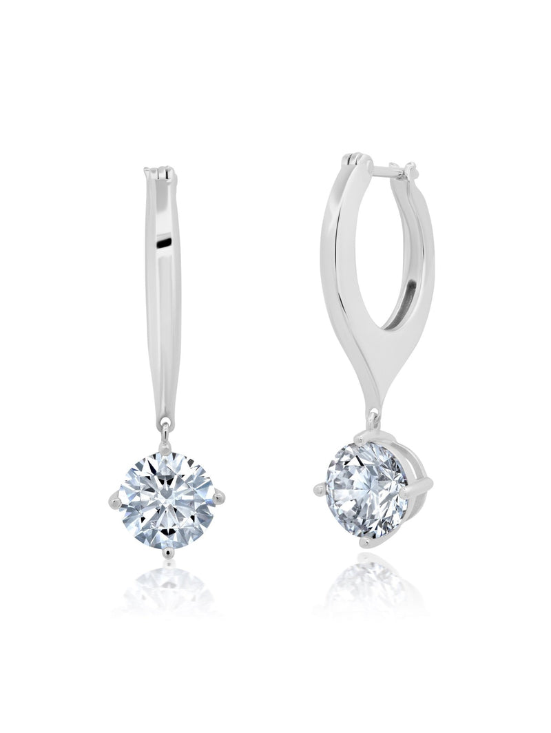 Brilliant Round Drop Earrings - CRISLU