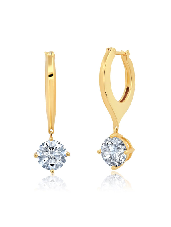 Brilliant Round Drop Earrings - CRISLU