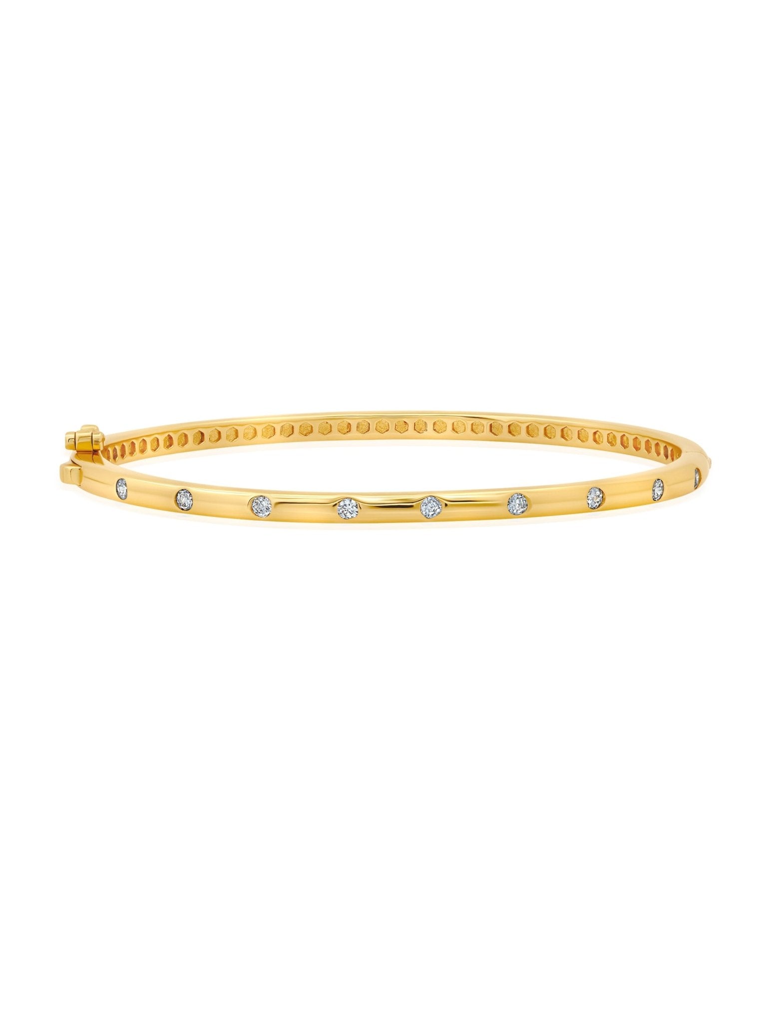 Brilliant Round Flush Set Eternity Bangle Bracelet - CRISLU