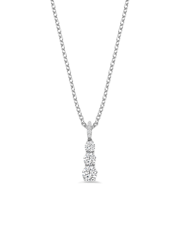 Brilliant Round Graduated With Pave 16'' Extending Necklace - CRISLU