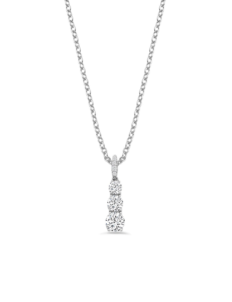Brilliant Round Graduated With Pave 16'' Extending Necklace - CRISLU
