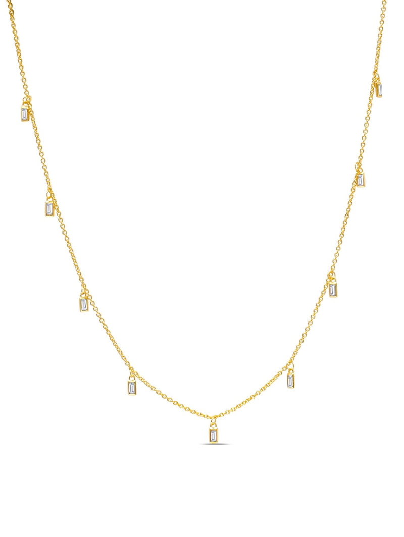 C by CRISLU - Baguette Drop Necklace - CRISLU