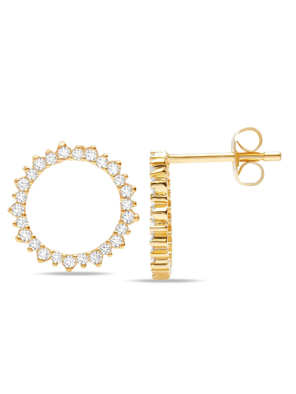 C by CRISLU - Large Pave Circle Studs - CRISLU