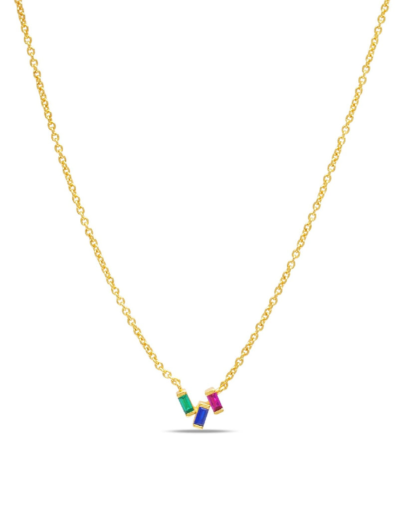 C by CRISLU - Multicolor Baguette Cluster Necklace - CRISLU